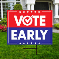 Democracy vs Fascism Protest Yard Sign - Vote Early, No Kings, Anti-Trump, Protect Democracy, Resist Fascism Yard Sign with Metal H-Stake