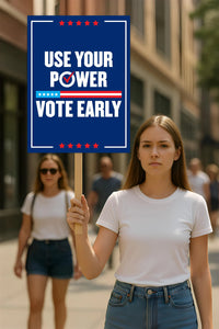 Vote Early Democracy Protest Sign, No Kings Vote Early Poster, Anti-Trump Resist Fascism, Protect Democracy, Political Activist Rally Sign