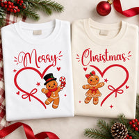 Custom Gingerbread Couple Christmas Shirt, Matching Couples Tee, His Hers Holiday Shirt, Festive Date Night Outfit, Matching Couples Gift