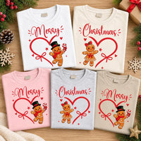 Custom Gingerbread Couple Christmas Shirt, Matching Couples Tee, His Hers Holiday Shirt, Festive Date Night Outfit, Matching Couples Gift