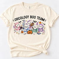 Oncology Boo Team Shirt, Halloween Oncology Nurse Tee, Cute Ghost Cancer Care Shirt, Spooky Season Healthcare Tee, Nurse Halloween Gift