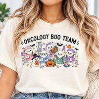 Oncology Boo Team Shirt, Halloween Oncology Nurse Tee, Cute Ghost Cancer Care Shirt, Spooky Season Healthcare Tee, Nurse Halloween Gift