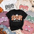 Custom Spooky Season Gingham Shirt, Halloween Ghost Graphic Tee, Choose Your Gingham Color, Cute Fall T-Shirt, Halloween Gift for Her
