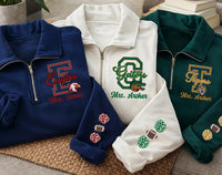 Personalized Teacher Embroidered Quarter Zip Sweatshirt, Custom Mascot Pullover, School Spirit Layer, Cozy Game Day Top, Staff Gift