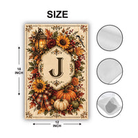 Personalized Fall Garden Flag, 12x18 Double Sided Yard Flag, Autumn Welcome Sign, Cozy Monogram Pumpkin Porch Decor, Housewarming Gift