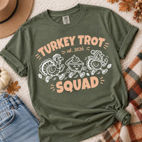 Turkey Trot Squad Thanksgiving Shirt, Funny 5K Race Tee, Running Turkey Graphic T Shirt, Friends Family Race Outfit, Thanksgiving Gift