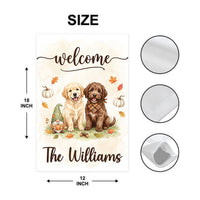 Personalized Fall Dog Garden Flag, 12x18 Inch Double Sided Outdoor Decor, Pet Welcome Flag, Autumn Family Porch Decor, Housewarming Gift