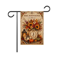 Personalized Family Fall Garden Flag, 12x18 Double Sided Yard Flag, Family Last Name Sign, Pumpkin Sunflower Decor, Housewarming Gift