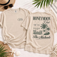 Personalized Honeymoon Couple Shirt, Custom Mr and Mrs Matching Tee, Couple Vacation Tee, Newlywed Outfit, Honeymoon Gift, Front Back