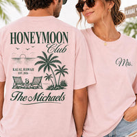 Personalized Honeymoon Couple Shirt, Custom Mr and Mrs Matching Tee, Couple Vacation Tee, Newlywed Outfit, Honeymoon Gift, Front Back