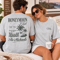 Personalized Honeymoon Couple Shirt, Custom Mr and Mrs Matching Tee, Couple Vacation Tee, Newlywed Outfit, Honeymoon Gift, Front Back