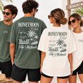 Personalized Honeymoon Couple Shirt, Custom Mr and Mrs Matching Tee, Couple Vacation Tee, Newlywed Outfit, Honeymoon Gift, Front Back