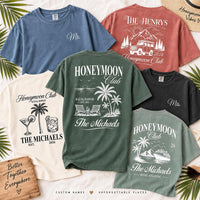 Personalized Honeymoon Couple Shirt, Custom Mr and Mrs Matching Tee, Couple Vacation Tee, Newlywed Outfit, Honeymoon Gift, Front Back