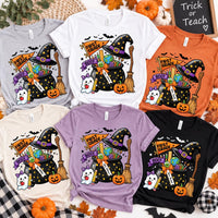 Personalized First Grade Teacher Halloween Shirt, Custom Teacher Name Tee, Spooky Classroom Outfit, Witchy Fall Style, Back to School Gift