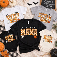 Personalized Halloween Family Shirts, Custom Mama Little Boo Baby Boo Tees, Matching Spooky Outfit, Halloween Party Tee, Holiday Gift