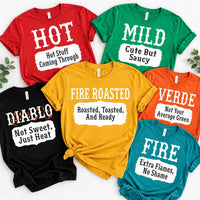 Custom Taco Sauce Shirt, Funny Hot Sauce Packet Tee, Group Halloween Costume Top, Spicy Food Lover Outfit, Halloween Gift for Friends