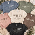 Personalized Hubby Wifey Matching Shirts, Custom Last Name Tees, Matching Couples Tee, His and Hers Wedding Outfit, Anniversary Gift