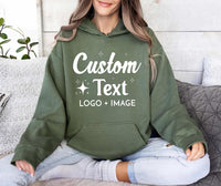 Personalized Hoodie with Text or Logo, Custom Team Sweatshirt, Photo Graphic Pullover, Company Workwear Top, Custom Team Gift for Staff