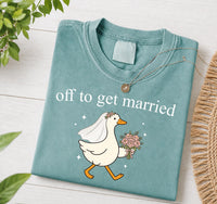 Custom Bride Duck Shirt, Personalized Off to Get Married Tee, Off to Party Bridesmaid Shirt, Funny Bachelorette Outfit, Bridal Party Gift