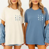 Personalized Couple Initial Shirt, Custom Anniversary Date Tee, Matching Couples Arrow Shirt, Wedding Gift for Couple, His and Hers Gift