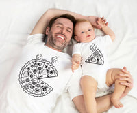 Custom Dad or Baby Pizza Shirt, Full Pizza or Slice Design Tee, Funny Father Child Matching Style Shirt, New Dad Gift, Father's Day Gift
