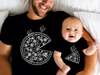 Custom Dad or Baby Pizza Shirt, Full Pizza or Slice Design Tee, Funny Father Child Matching Style Shirt, New Dad Gift, Father's Day Gift