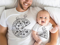 Custom Dad or Baby Pizza Shirt, Full Pizza or Slice Design Tee, Funny Father Child Matching Style Shirt, New Dad Gift, Father's Day Gift