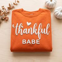 Custom Thankful Puff Print Shirt, Personalized Thanksgiving Sweatshirt, 3D Raised Fall Tee, Custom Puff Sweatshirt, Personalized Wear