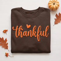 Custom Thankful Puff Print Shirt, Personalized Thanksgiving Sweatshirt, 3D Raised Fall Tee, Custom Puff Sweatshirt, Personalized Wear
