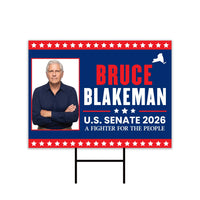 Bruce Blakeman For New York Governor 2026 Yard Sign, Corrugated Plastic Governor Elections Race Red White Blue Yard Sign with Metal H-Stake