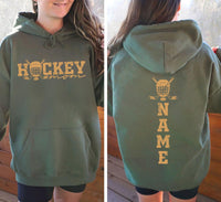 Personalized Hockey Mom Shirt, Custom Name Sports Tee, Vintage Rink Side T Shirt, Ice Rink Game Day Outfit, Gift for Hockey Mom, Front Back
