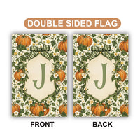 Personalized Pumpkin Monogram Garden Flag, 12x18 Double Sided Yard Flag, Fall Garden Decor, Autumn Porch Welcome Decor, Fall Decor Gift