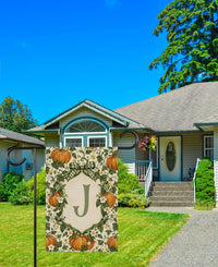Personalized Pumpkin Monogram Garden Flag, 12x18 Double Sided Yard Flag, Fall Garden Decor, Autumn Porch Welcome Decor, Fall Decor Gift