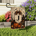 Personalized Halloween Garden Flag, 12x18 Double Sided Yard Flag, Vintage Spooky Porch Decor, Custom Monogram Decor, Halloween Gift