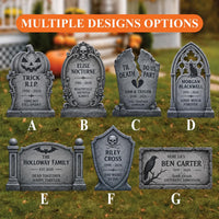 Personalized Halloween Tombstone Yard Signs, Custom Graveyard Decorations with Stakes, Funny Haunted House Outdoor Spooky Lawn Décor