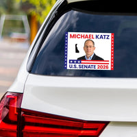 Michael Katz For Delaware Senate 2026 Vinyl Sticker, Vote Michael Katz Decal, Delaware Senate Elections 2026 Bumper Sticker, 6" x 4.5"