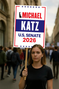 Michael Katz For Delaware Senate 2026 Election Sign, Anti-Trump, Political Campaign Sign, Senate Election 2026 Race Poster Sign