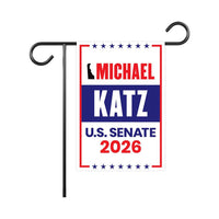 Michael Katz For Delaware Senate 2026 Garden Flag, Double Sided, 2026 Senate Flag, Elections Flag, Anti-Trump Sign, Race Red White Blue Flag