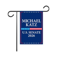 Michael Katz For Delaware Senate 2026 Garden Flag, Double Sided, 2026 Senate Flag, Elections Flag, Anti-Trump Sign, Race Red White Blue Flag