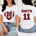 Personalized Football Glitter Shirt, Custom Team Name Player Number Tee, Front Back Football Jersey Style, Game Day Mom Shirt, Sports Gift