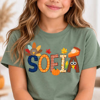 Personalized Thanksgiving Family Shirts, Custom Turkey Name Tees, Matching Fall Outfit, Mommy Daddy Kids Tees, Holiday Family Gift