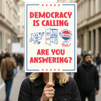 Vote Early Democracy Protest Sign, No Kings Vote Early Poster, Anti-Trump Resist Fascism, Protect Democracy, Political Activist Rally Sign