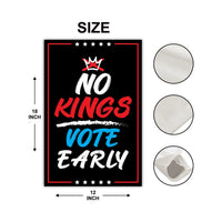 Vote Early Democracy Protest Garden Flag, Double Sided, No Kings Vote Early , Election Protect Democracy, Anti-Trump, Resist Fascism Flag