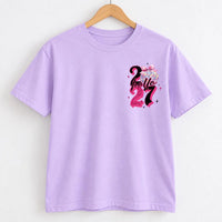 Hello 27 Birthday Shirt, 27th Birthday Tee for Women, Pink Disco Ball Graphic Tee, Cute Retro Birthday Outfit, Birthday Gift for Her