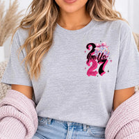 Hello 27 Birthday Shirt, 27th Birthday Tee for Women, Pink Disco Ball Graphic Tee, Cute Retro Birthday Outfit, Birthday Gift for Her