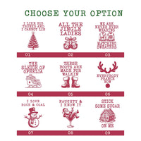 Custom Funny Christmas Shirt, Choose Your Holiday Quote Tee, Retro Christmas Song T Shirt, Funny Quote Tee, Christmas Gift for Her