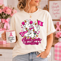 Custom Breast Cancer Awareness Shirt, Pink Ribbon Goose Tee, Check Your Honkers Graphic Top, October Awareness Tee, Gift for Survivor