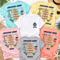 Personalized Cruising Crew Shirt, Custom Cruise Itinerary Tee, Cruise Tee, Family Group Trip Outfit, Vacation Gift 2026, Front Back Print