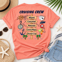 Personalized Cruising Crew Shirt, Custom Cruise Itinerary Tee, Cruise Tee, Family Group Trip Outfit, Vacation Gift 2026, Front Back Print