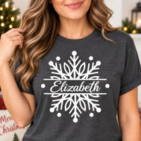 Personalized Family Christmas Shirt, Custom Snowflake Name Tee, Matching Holiday Sweatshirt, Holiday Family Outfit, Family Christmas Gift